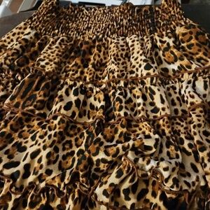Altar'd State Tiered Animal Print Min Skirt Sz Med -